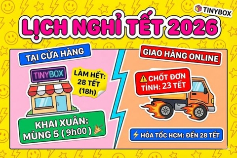 LỊCH HOẠT ĐỘNG TẾT NGUYÊN ĐÁN 2026 CỦA TINYBOX