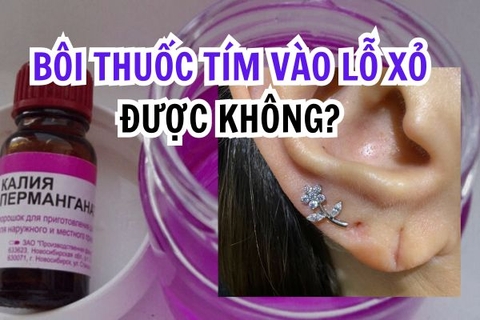 Lỗ xỏ khuyên bôi thuốc tím được không?