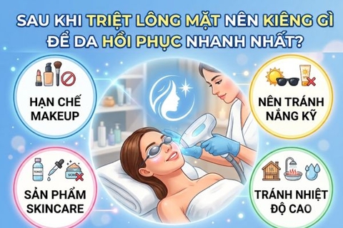 Sau khi triệt lông mặt nên kiêng gì để da hồi phục nhanh nhất?