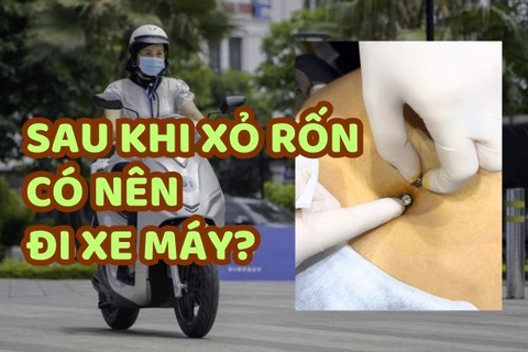 Sau khi xỏ khuyên rốn có đi được xe máy không?