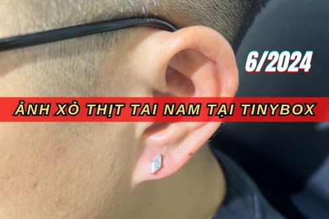 Tổng hợp hình ảnh xỏ Lobe cho các bạn nam tại TinyBox 6/2024