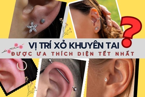 Vị trí xỏ khuyên tai được nhiều bạn yêu thích diện Tết nhất