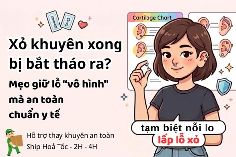 Xỏ khuyên xong bị bắt tháo ra - làm gì để lỗ không bị lấp?