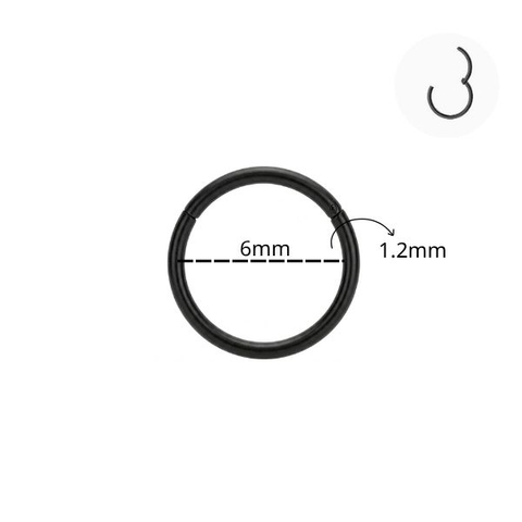 Khuyên tai tròn màu đen basic có 2 size - Dùng được cho môi