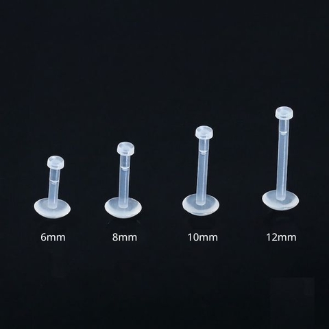 Khuyên nhựa chốt tròn trong suốt - 3 size
