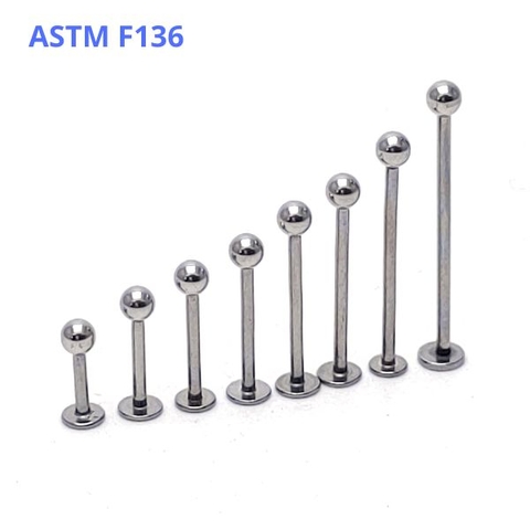 Khuyên cơ bản đầu bi ren trong - Titanium