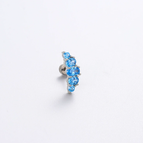 Khuyên tai Blue Croissant / Hợp kim