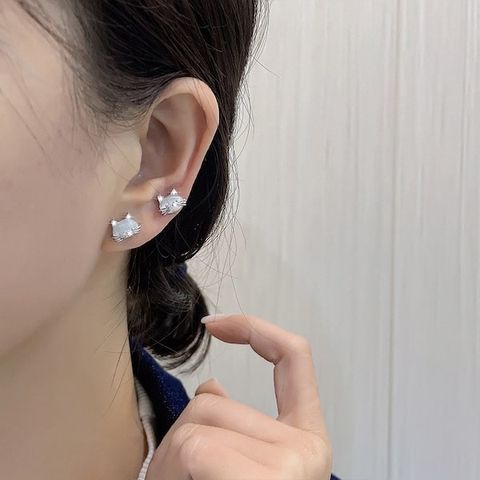 Bông tai đá mắt mèo OPAL thời trang