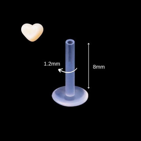 Bông tai giấu lỗ chốt hình trái tim - 2 màu