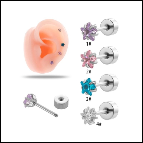 Bông tai ngôi sao - nhiều màu/Hợp kim