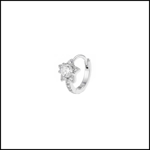 Bông tai ngôi sao đá trắng - Hợp kim/10mm