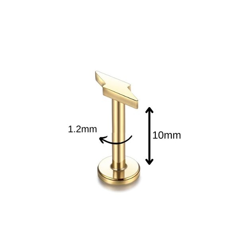 Bông tai sấm sét màu vàng - Thép không gỉ - 2 size