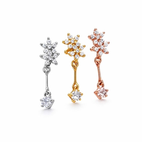 Bông tai thả rơi 5 cánh 0.8*6*3mm / Hợp kim