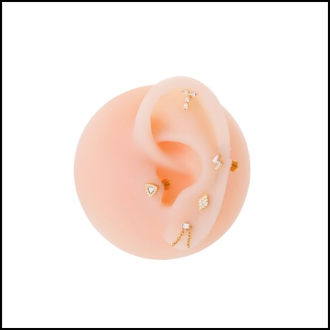 Titanium / Bông tai tòn ten - vàng - 1.2*8mm