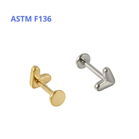 Bông tai trái tim Titan 1.2*8mm - có 2 màu