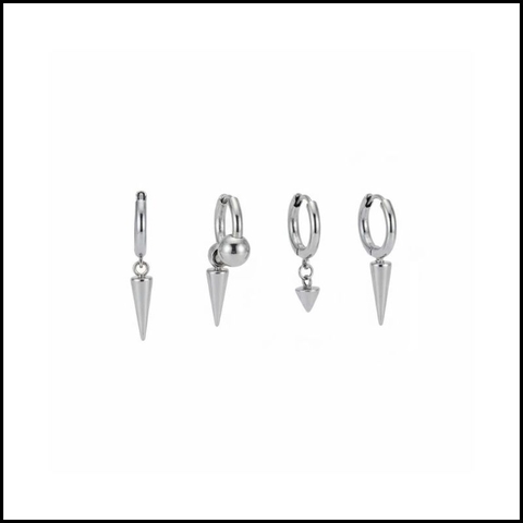 Thép không gỉ / Bông tai tròn mũi nhọn - 2 kiểu