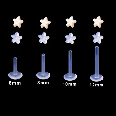 Ngôi sao trong suốt (màu da, trong suốt) - 1.2*8mm