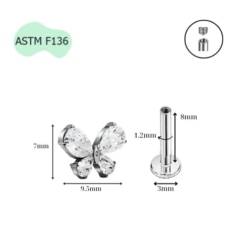 Frozen Butterfly - Titanium - 1,2*8mm