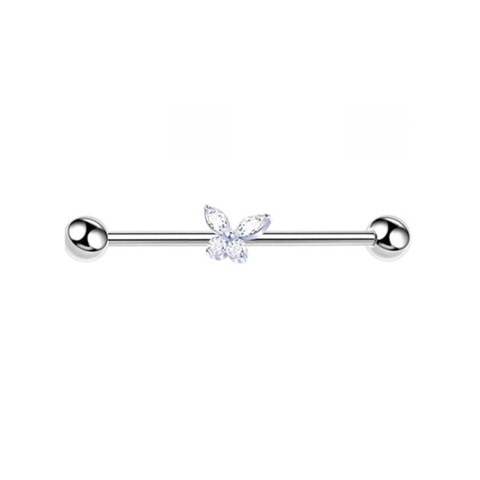 (G23) Khuyên Titanium mặt bướm (có thể tháo lắp mặt)