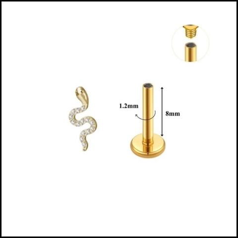 Titanium / Hoa tai Yellow Snake 1.2*8mm