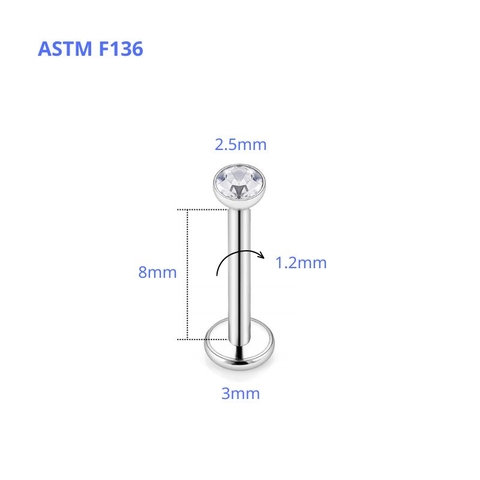 Khuyên cơ bản titanium ren trong bán tại ok365n