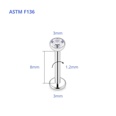 Khuyên cơ bản titanium ren trong bán tại ok365n