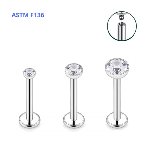 Khuyên cơ bản titanium ren trong - nhiều size