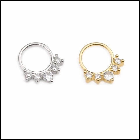 Khuyên daith/septum đẹp 2 màu - 1.2*8mm - Hợp kim