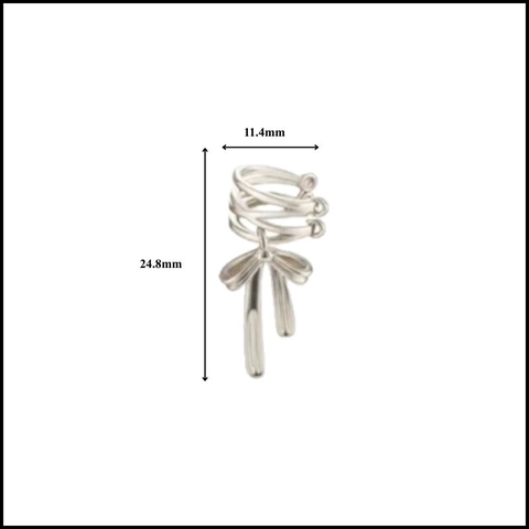 Khuyên kẹp nơ xinh - Hợp kim