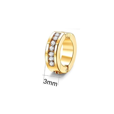 Khuyên không bấm tròn đính đá dọc