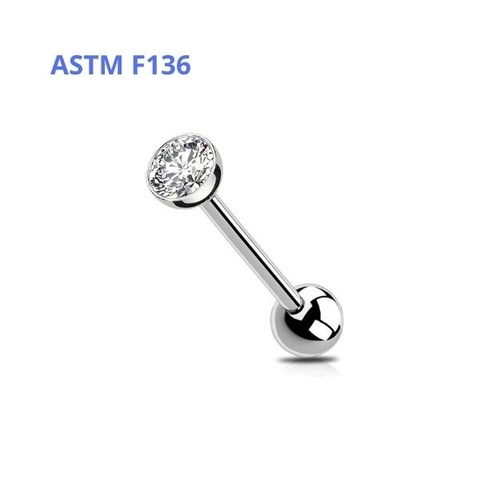 Khuyên lưỡi mặt đá (Titanium)