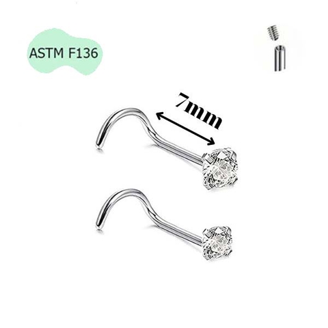 Khuyên mũi xoắn - Khuyên tai Tragus - Chất liệu TITANIUM
