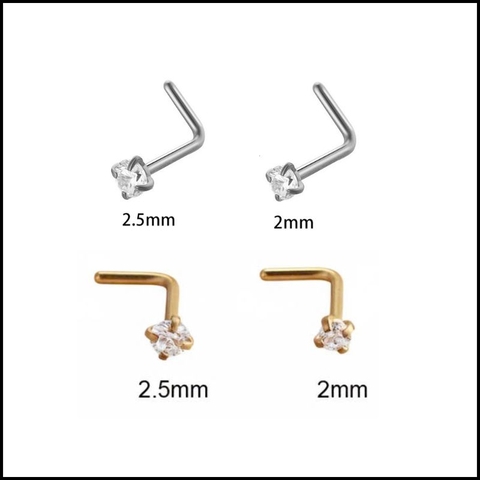 KHUYÊN MŨI CHỮ L - KHUYÊN TAI TRAGUS - Thép không gỉ