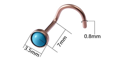 Khuyên mũi - khuyên tai Tragus đính hạt màu xanh