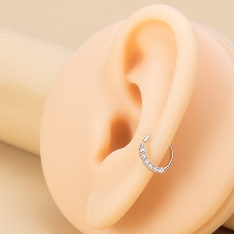 Khuyên mũi tròn đính đá - Hợp nhiều vị trí khác