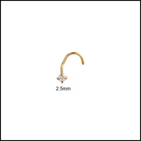 Khuyên mũi xoắn - 3 size đá - Thép không gỉ