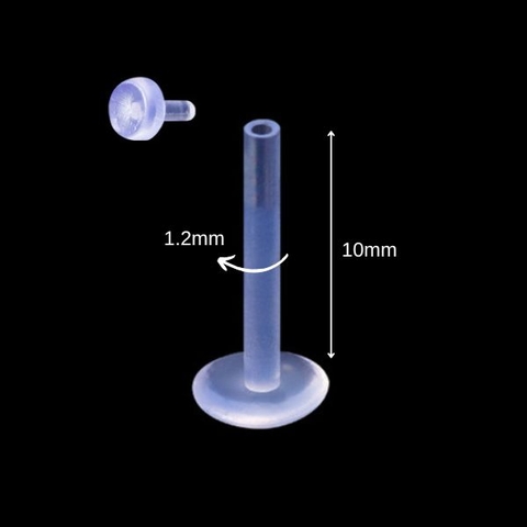 Khuyên nhựa chốt tròn trong suốt - 3 size