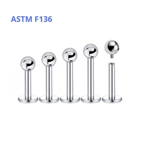 Khuyên cơ bản đầu bi ren trong - Titanium