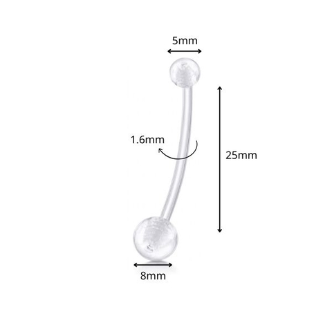 Khuyên rốn cho mẹ bầu - Nhựa dẻo 1.6*25*5/8