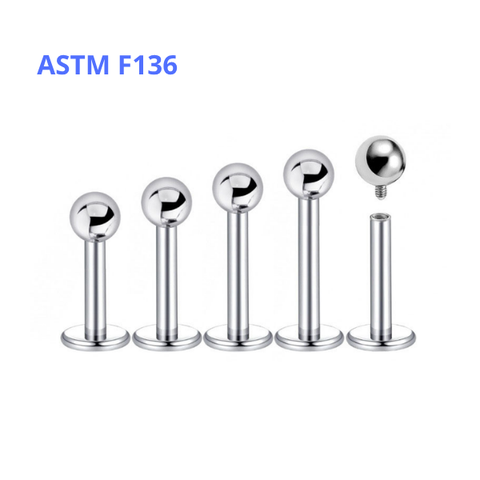 Khuyên cơ bản đầu bi ren trong - Titanium