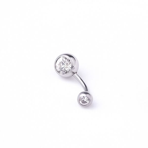 Khuyên rốn cơ bản đính đá - Thép không gỉ 316L