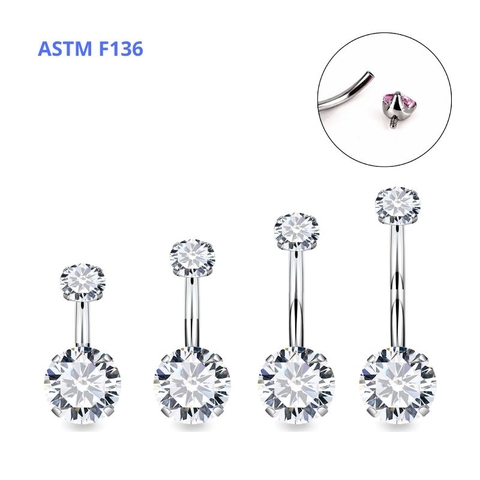 ok365vip đá tròn CZ 4 chấu - Titanium (nhiều size)