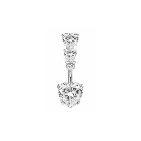 Khuyên rốn - Mặt khuyên + chốt vặn hình trái tim ~10mm