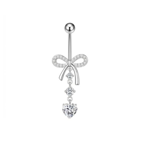 Khuyên rốn nơ xinh thả rơi (thân ngắn ~10mm)