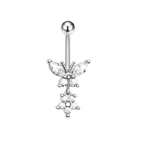 Khuyên rốn thân ngắn (~10mm) / Bướm + hoa