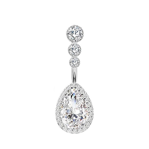 Khuyên rốn thời trang đính đá giọt nước