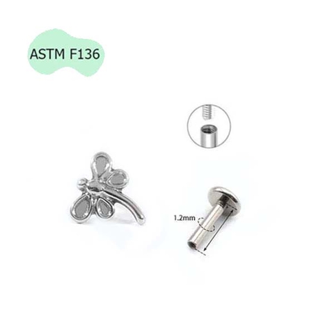 Bông tai con chuồn chuồn - Titanium - 1.2*10mm