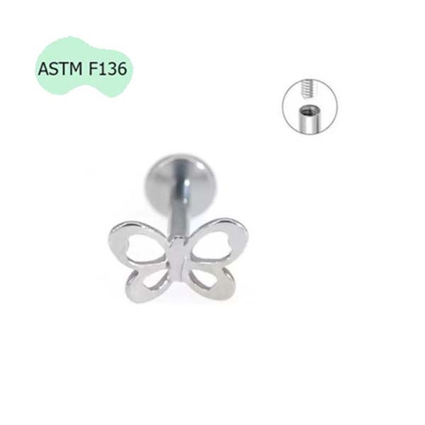 Hoa tai bươm bướm Titanium - 1.2*8mm - 2 màu