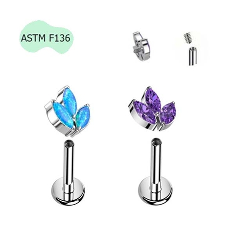 Hoa tai hình nụ bông sen xinh xắn - 2 màu - titanium