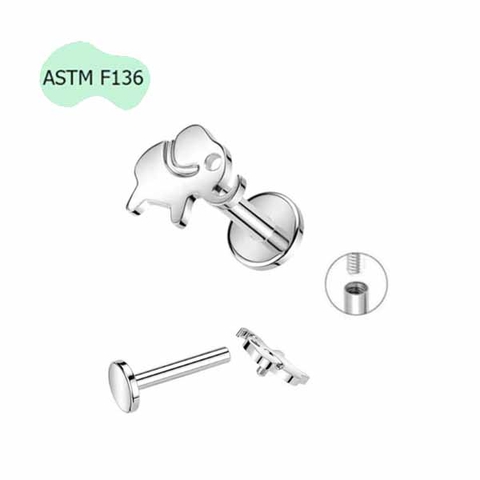 Bông tai con voi dễ thương size mini - 1.2*10mm